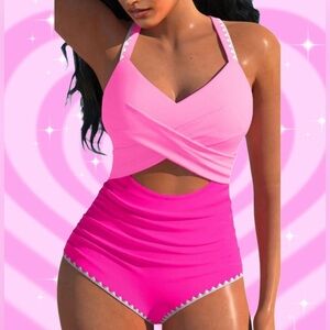Vibrant Pink Halter Swimsuits NWT